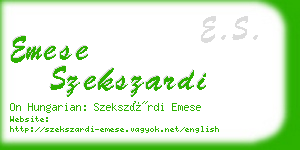 emese szekszardi business card